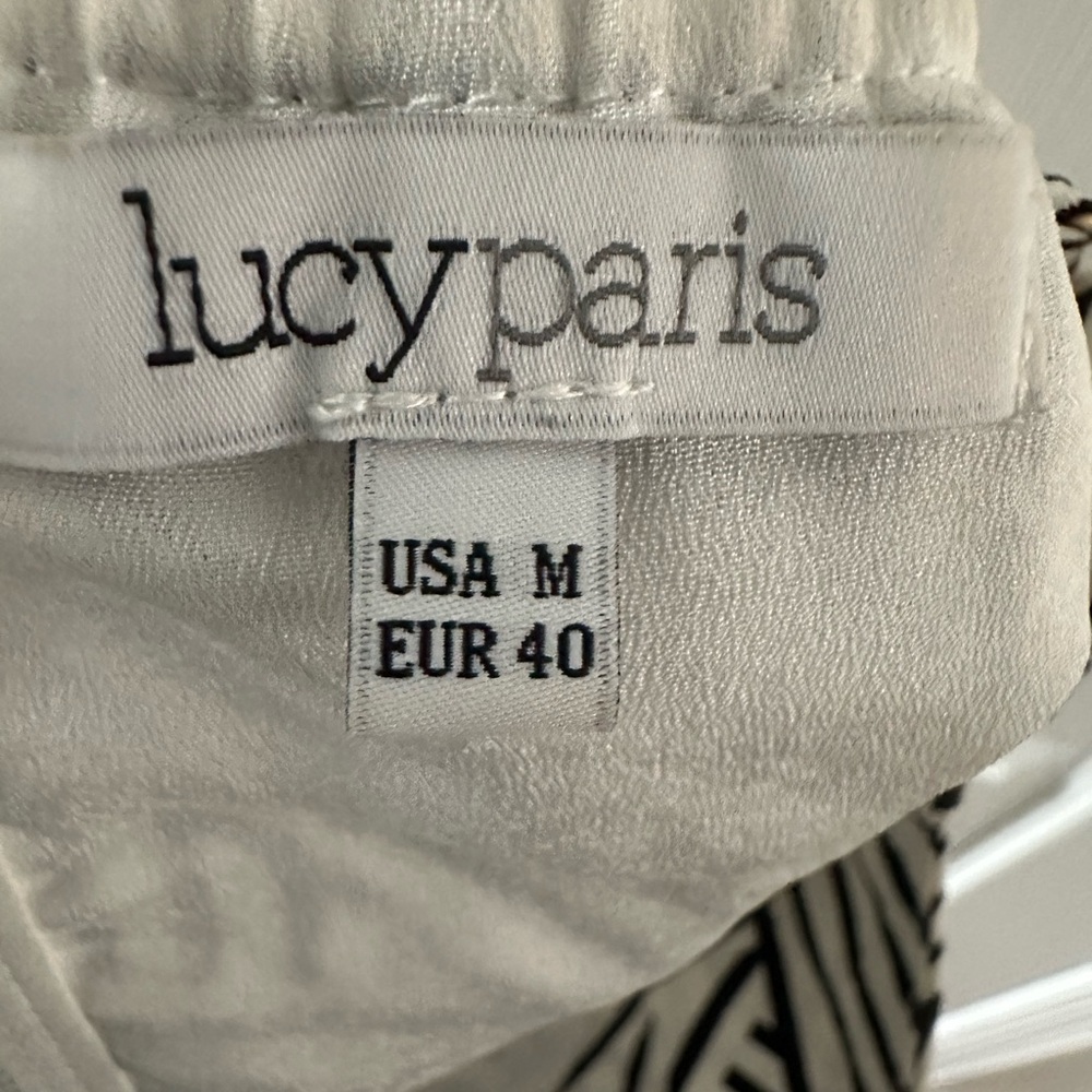 Lucy Paris Black and White Geometric Crop Top - Picture 5 of 7